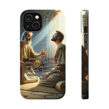 DistinctInk Tough Case for Apple iPhone, Compatible with MagSafe Charging - "Aeneas Rises: Acts 9:34 - A Miracle of Healing"