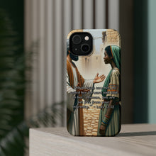 DistinctInk Tough Case for Apple iPhone, Compatible with MagSafe Charging - "Jesus' Healing Touch: Luke 13:12 - Woman Set Free"