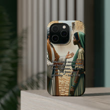 DistinctInk Tough Case for Apple iPhone, Compatible with MagSafe Charging - "Jesus' Healing Touch: Luke 13:12 - Woman Set Free"