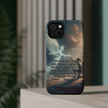 DistinctInk Tough Case for Apple iPhone, Compatible with MagSafe Charging - "The Spirit's Intercession: Romans 8:26 - Wordless Groans"