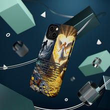 DistinctInk Tough Case for Apple iPhone, Compatible with MagSafe Charging - "Matthew 6:19 - Storing Treasures in Heaven, Not Earth"