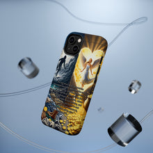 DistinctInk Tough Case for Apple iPhone, Compatible with MagSafe Charging - "Matthew 6:19 - Storing Treasures in Heaven, Not Earth"