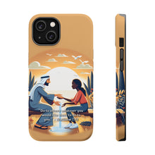 DistinctInk Tough Case for Apple iPhone, Compatible with MagSafe Charging - "Do Unto Others: Matthew 7:12 - The Golden Rule"