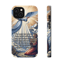 DistinctInk Tough Case for Apple iPhone, Compatible with MagSafe Charging - "The Holy Spirit's Power: Luke 1:35 - Son of God"
