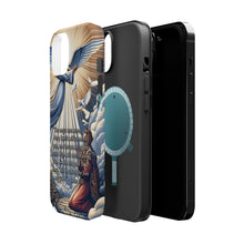 DistinctInk Tough Case for Apple iPhone, Compatible with MagSafe Charging - "The Holy Spirit's Power: Luke 1:35 - Son of God"