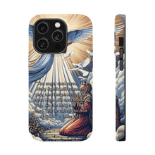 DistinctInk Tough Case for Apple iPhone, Compatible with MagSafe Charging - "The Holy Spirit's Power: Luke 1:35 - Son of God"