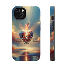DistinctInk Tough Case for Apple iPhone, Compatible with MagSafe Charging - "Healing the Brokenhearted: Psalm 147:3 Offers Comforting Wisdom"