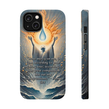 DistinctInk Tough Case for Apple iPhone, Compatible with MagSafe Charging - Psalm 51:1 - Divine Mercy: Erasing Transgressions with Love