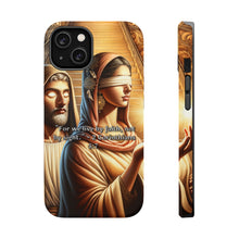 DistinctInk Tough Case for Apple iPhone, Compatible with MagSafe Charging - "For We Live by Faith, Not by Sight" - 2 Corinthians 5:7