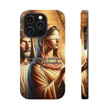 DistinctInk Tough Case for Apple iPhone, Compatible with MagSafe Charging - "For We Live by Faith, Not by Sight" - 2 Corinthians 5:7