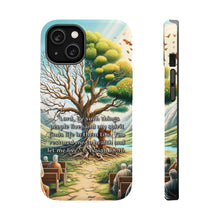 DistinctInk Tough Case for Apple iPhone, Compatible with MagSafe Charging - "Finding Life and Restoration in Isaiah 38:16"