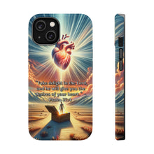 DistinctInk Tough Case for Apple iPhone, Compatible with MagSafe Charging - "Delight in the Lord: Psalm 37:4 - Your Heart's Desires"