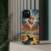DistinctInk Tough Case for Apple iPhone, Compatible with MagSafe Charging - "Delight in the Lord: Psalm 37:4 - Your Heart's Desires"