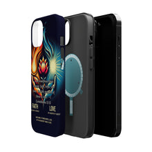 DistinctInk Tough Case for Apple iPhone, Compatible with MagSafe Charging - The Greatest of These: 1 Corinthians 13:13 Faith, Hope, Love