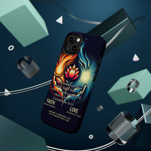 DistinctInk Tough Case for Apple iPhone, Compatible with MagSafe Charging - The Greatest of These: 1 Corinthians 13:13 Faith, Hope, Love