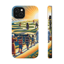 DistinctInk Tough Case for Apple iPhone, Compatible with MagSafe Charging - "Proverbs 22:6 - Guiding Children's Path from Start to Old Age"