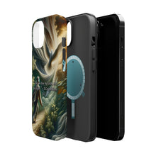 DistinctInk Tough Case for Apple iPhone, Compatible with MagSafe Charging - "Living by Faith: 2 Corinthians 5:7, NIV"