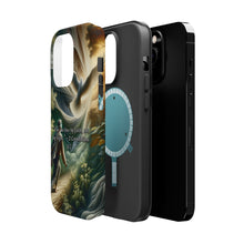 DistinctInk Tough Case for Apple iPhone, Compatible with MagSafe Charging - "Living by Faith: 2 Corinthians 5:7, NIV"