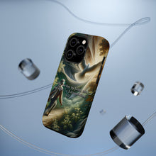 DistinctInk Tough Case for Apple iPhone, Compatible with MagSafe Charging - "Living by Faith: 2 Corinthians 5:7, NIV"