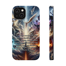 DistinctInk Tough Case for Apple iPhone, Compatible with MagSafe Charging - "Immutable Faith: Romans 8:38 - Conquering Death, Life, and Beyond"