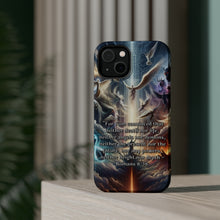 DistinctInk Tough Case for Apple iPhone, Compatible with MagSafe Charging - "Immutable Faith: Romans 8:38 - Conquering Death, Life, and Beyond"