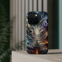 DistinctInk Tough Case for Apple iPhone, Compatible with MagSafe Charging - "Immutable Faith: Romans 8:38 - Conquering Death, Life, and Beyond"