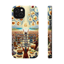DistinctInk Tough Case for Apple iPhone, Compatible with MagSafe Charging - "Blessed Nourishment: Exodus 23:25 - Worshipping God Brings Healing"