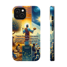 DistinctInk Tough Case for Apple iPhone, Compatible with MagSafe Charging - "The Unchanging Jesus: Hebrews 13:8 - Yesterday, Today, Forever"
