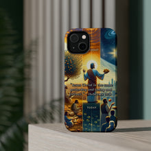 DistinctInk Tough Case for Apple iPhone, Compatible with MagSafe Charging - "The Unchanging Jesus: Hebrews 13:8 - Yesterday, Today, Forever"