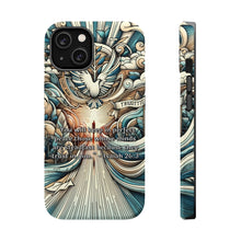 DistinctInk Tough Case for Apple iPhone, Compatible with MagSafe Charging - Peace Through Steadfast Trust: Isaiah 26:3
