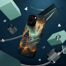 DistinctInk Tough Case for Apple iPhone, Compatible with MagSafe Charging - Psalm 23:4 - Finding Comfort in the Darkest Valley