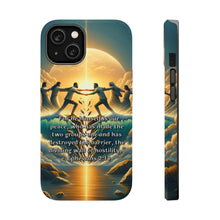 DistinctInk Tough Case for Apple iPhone, Compatible with MagSafe Charging - "The Unifying Power of Christ: Ephesians 2:14"
