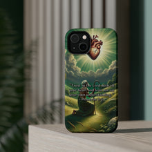 DistinctInk Tough Case for Apple iPhone, Compatible with MagSafe Charging - "Proverbs 3:5 - Trust in the Lord Wholeheartedly"