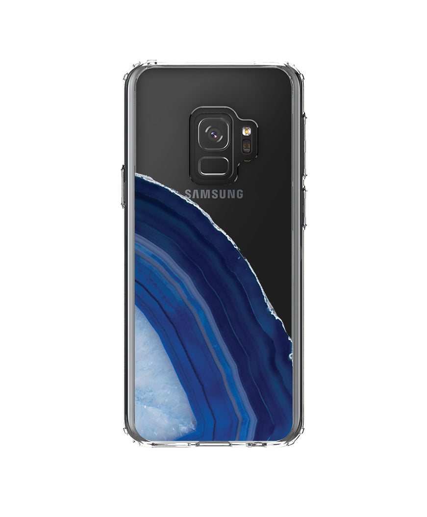 Dark Blue Agate Crystal Geode Clear Shockproof iPhone Case, view 21