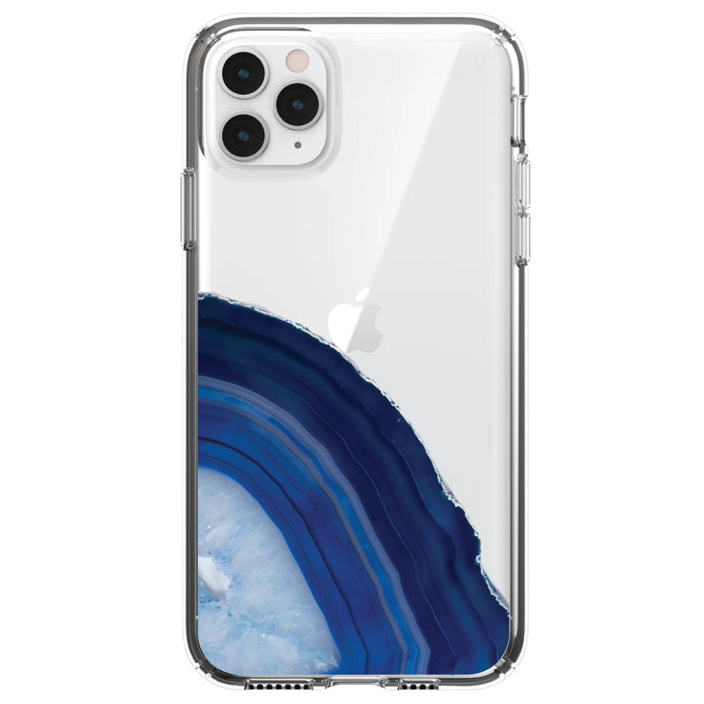 Dark Blue Agate Crystal Geode Clear Shockproof iPhone Case