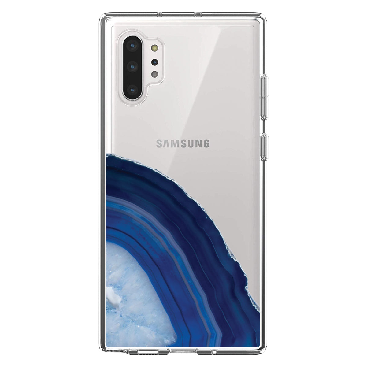 Dark Blue Agate Crystal Geode Clear Shockproof iPhone Case, view 9