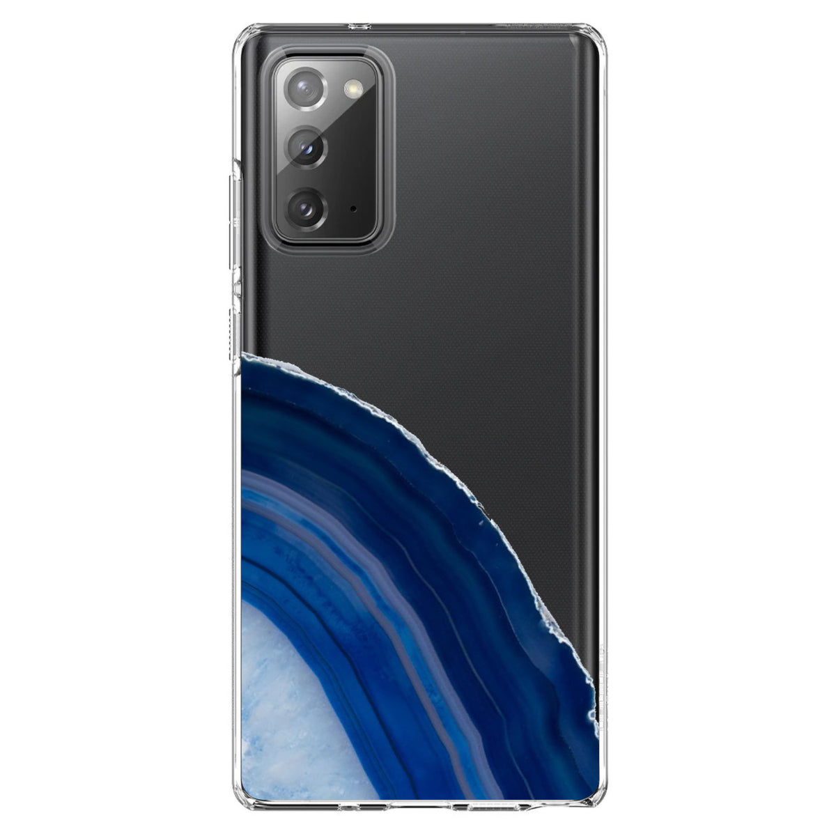 Dark Blue Agate Crystal Geode Clear Shockproof iPhone Case, view 6