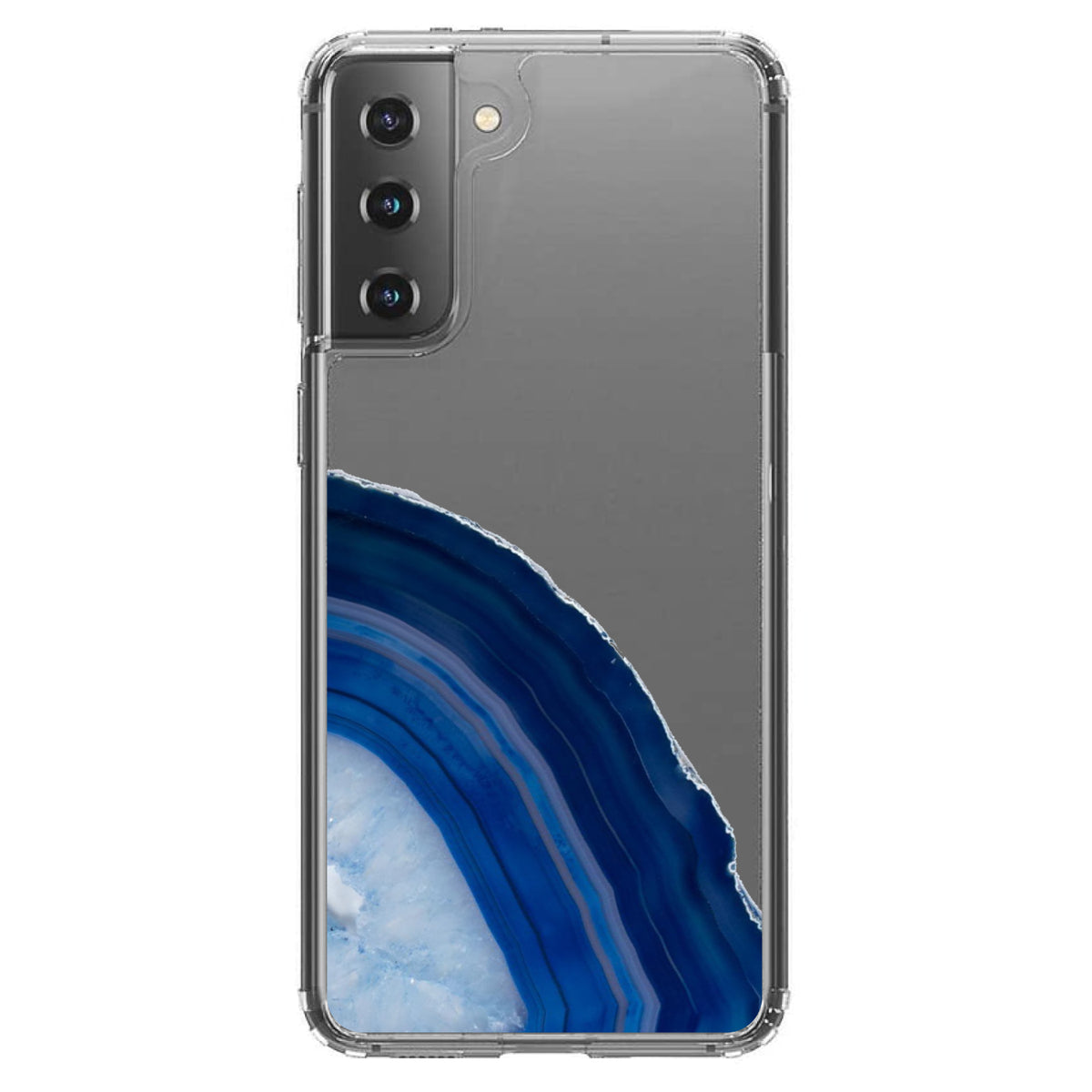 Dark Blue Agate Crystal Geode Clear Shockproof iPhone Case, view 12