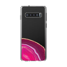 DistinctInk® Clear Shockproof Hybrid Case for Apple iPhone / Samsung Galaxy / Google Pixel - Hot Pink Agate Crystal Geode