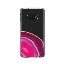 DistinctInk® Clear Shockproof Hybrid Case for Apple iPhone / Samsung Galaxy / Google Pixel - Hot Pink Agate Crystal Geode
