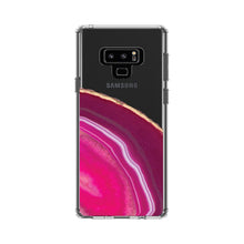 DistinctInk® Clear Shockproof Hybrid Case for Apple iPhone / Samsung Galaxy / Google Pixel - Hot Pink Agate Crystal Geode