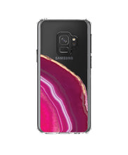 DistinctInk® Clear Shockproof Hybrid Case for Apple iPhone / Samsung Galaxy / Google Pixel - Hot Pink Agate Crystal Geode