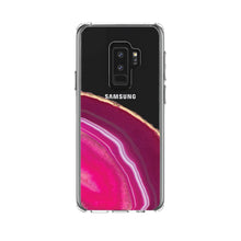 DistinctInk® Clear Shockproof Hybrid Case for Apple iPhone / Samsung Galaxy / Google Pixel - Hot Pink Agate Crystal Geode