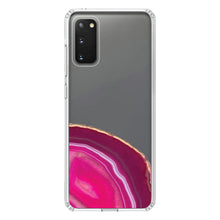 DistinctInk® Clear Shockproof Hybrid Case for Apple iPhone / Samsung Galaxy / Google Pixel - Hot Pink Agate Crystal Geode