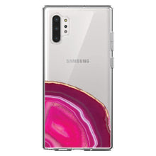 DistinctInk® Clear Shockproof Hybrid Case for Apple iPhone / Samsung Galaxy / Google Pixel - Hot Pink Agate Crystal Geode