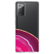 DistinctInk® Clear Shockproof Hybrid Case for Apple iPhone / Samsung Galaxy / Google Pixel - Hot Pink Agate Crystal Geode
