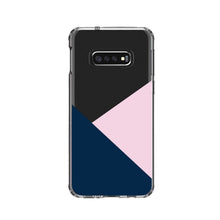 DistinctInk® Clear Shockproof Hybrid Case for Apple iPhone / Samsung Galaxy / Google Pixel - Color Block - Navy & Pink