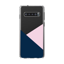 DistinctInk® Clear Shockproof Hybrid Case for Apple iPhone / Samsung Galaxy / Google Pixel - Color Block - Navy & Pink