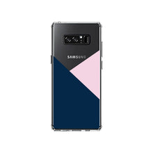 DistinctInk® Clear Shockproof Hybrid Case for Apple iPhone / Samsung Galaxy / Google Pixel - Color Block - Navy & Pink