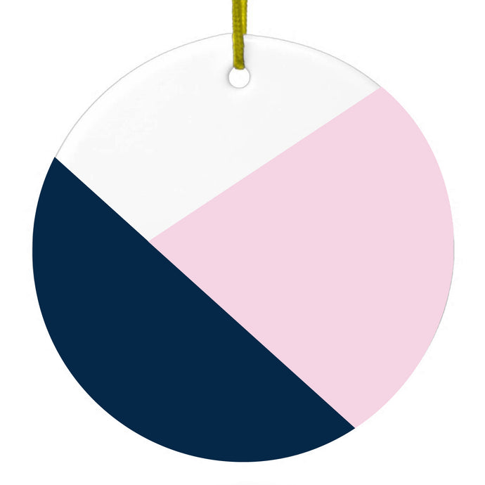 Navy & Pink Ceramic Ornament